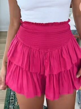 NWOT Blushing Brunette Boutique Skirt size xxs hot pink ruffles